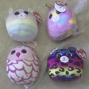 4-NWT TY mini squish-a-boo